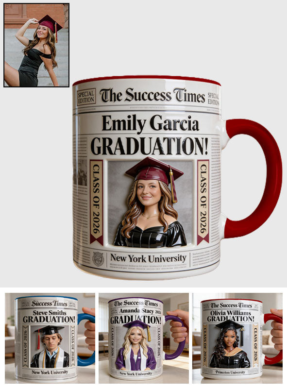 The Success Times – Personalisierte Abschluss-Tasse mit Akzent