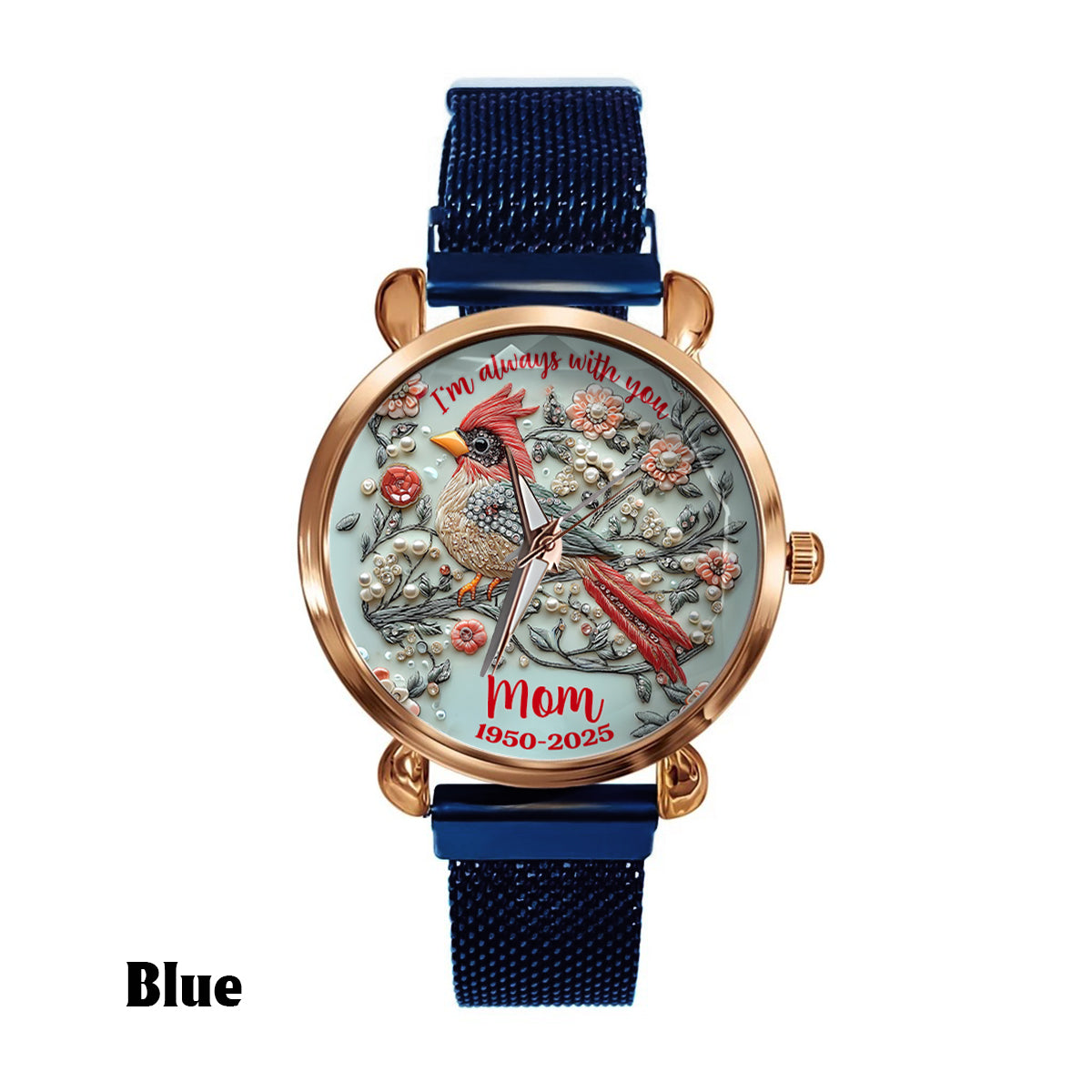 Ich bin immer bei dir – personalisierte Gedenk-Damenhanduhr