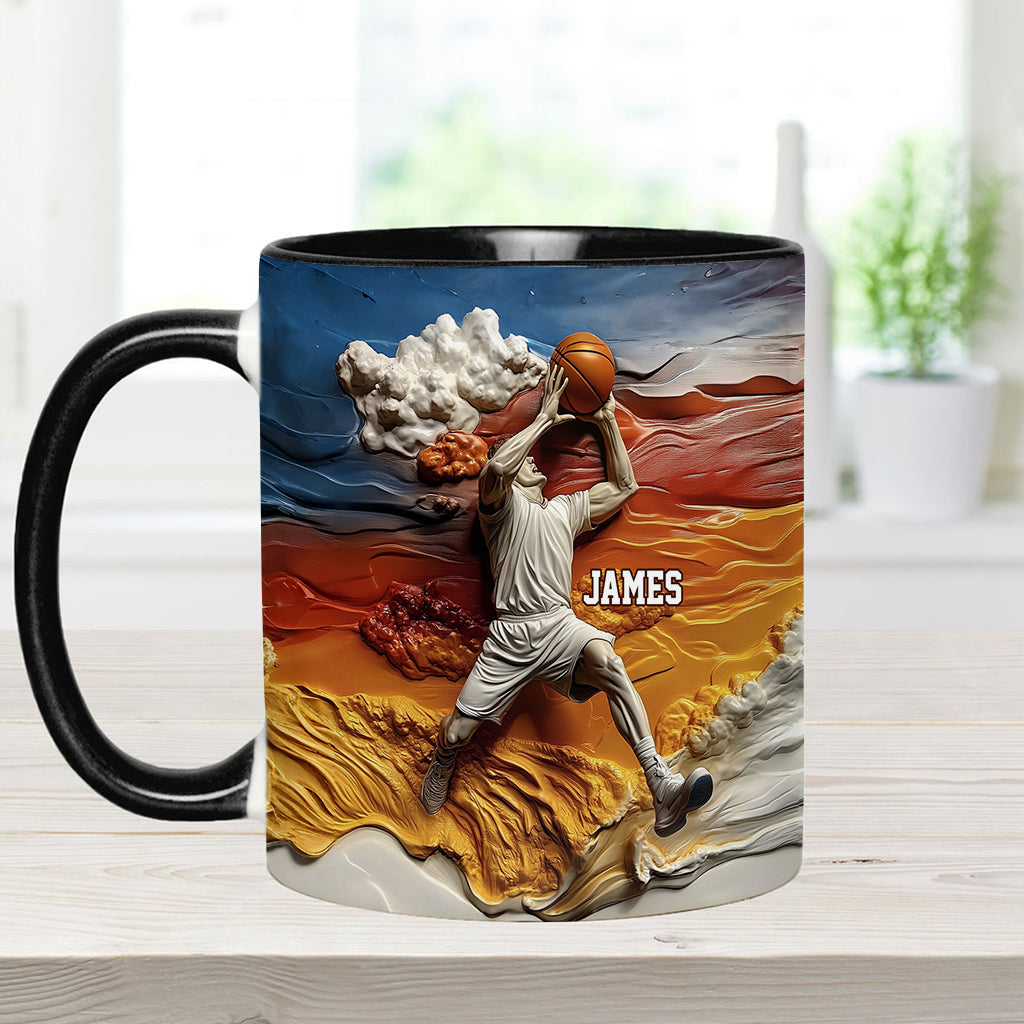 Cooler Basketballspieler – Personalisierte Tasse mit Basketballmotiv