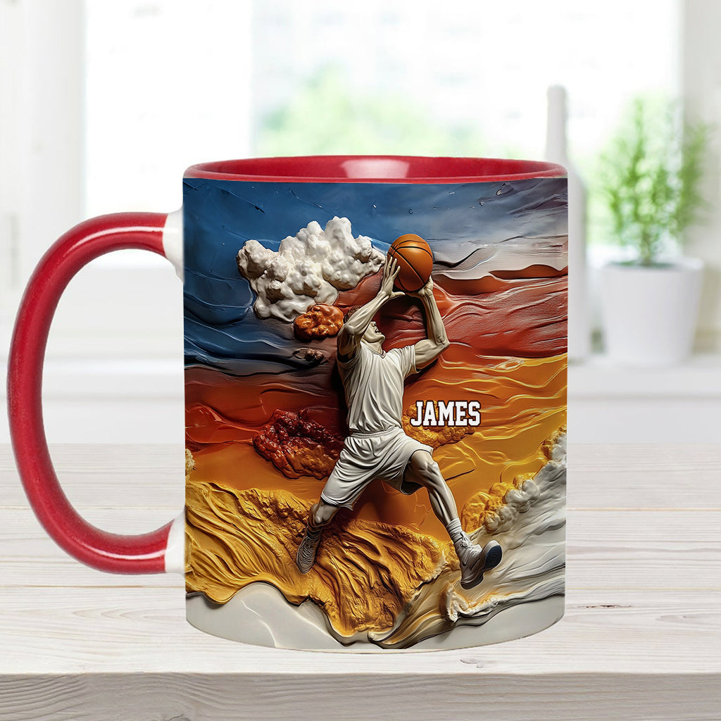 Cooler Basketballspieler – Personalisierte Tasse mit Basketballmotiv