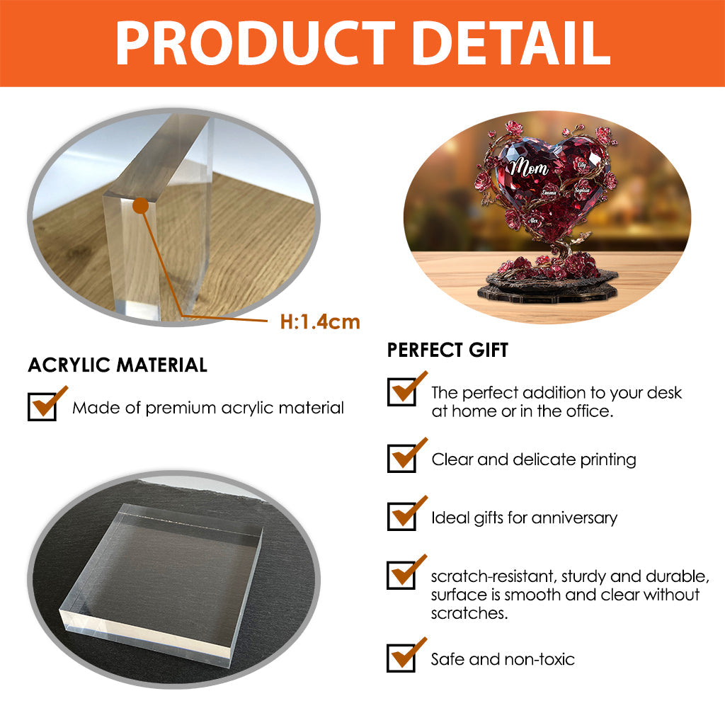 Beste Mama aller Zeiten – Personalisierte Acrylplakette in individueller Form für die Mutter