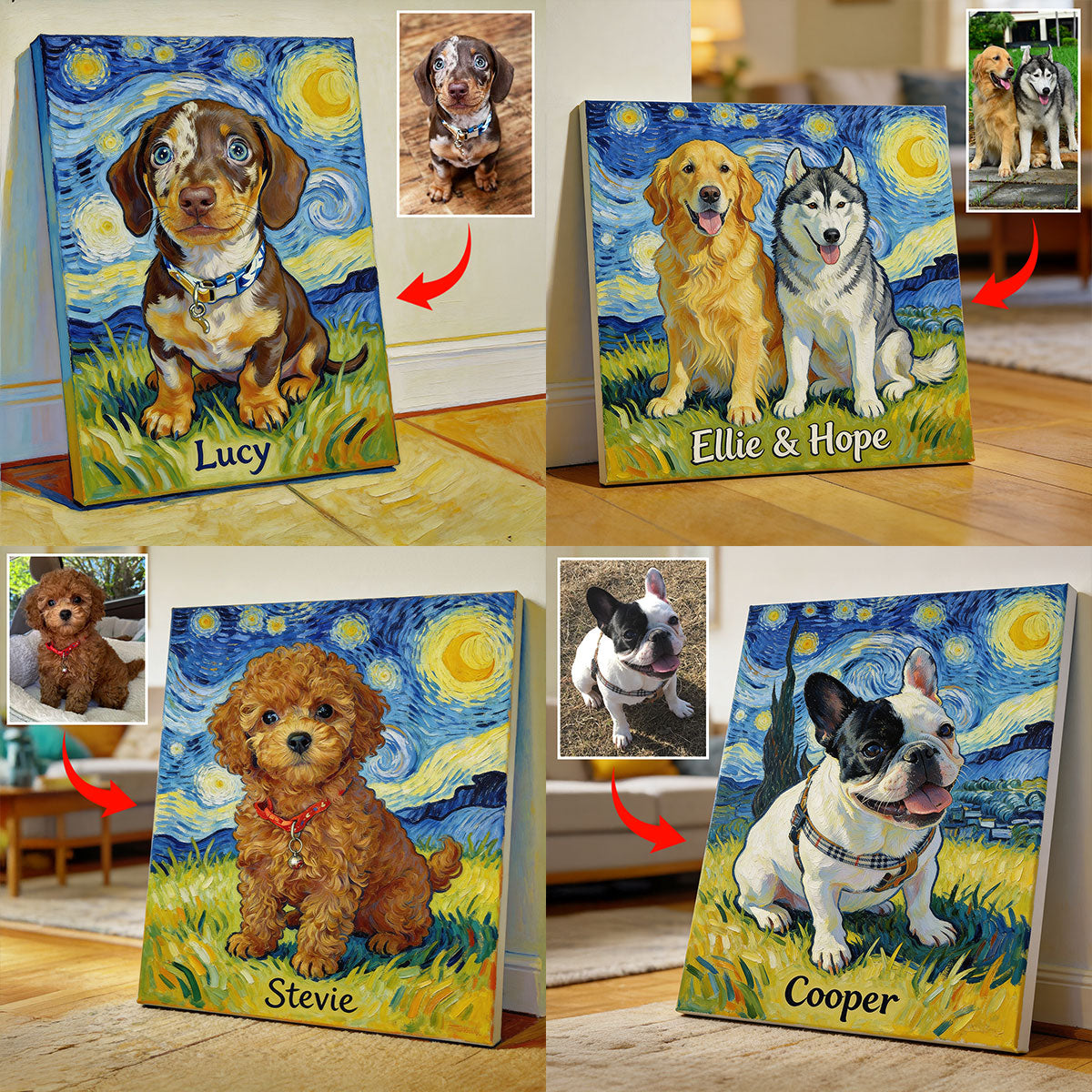 Custom Any Pet Photo - Personalized Dog Canvas And Poster