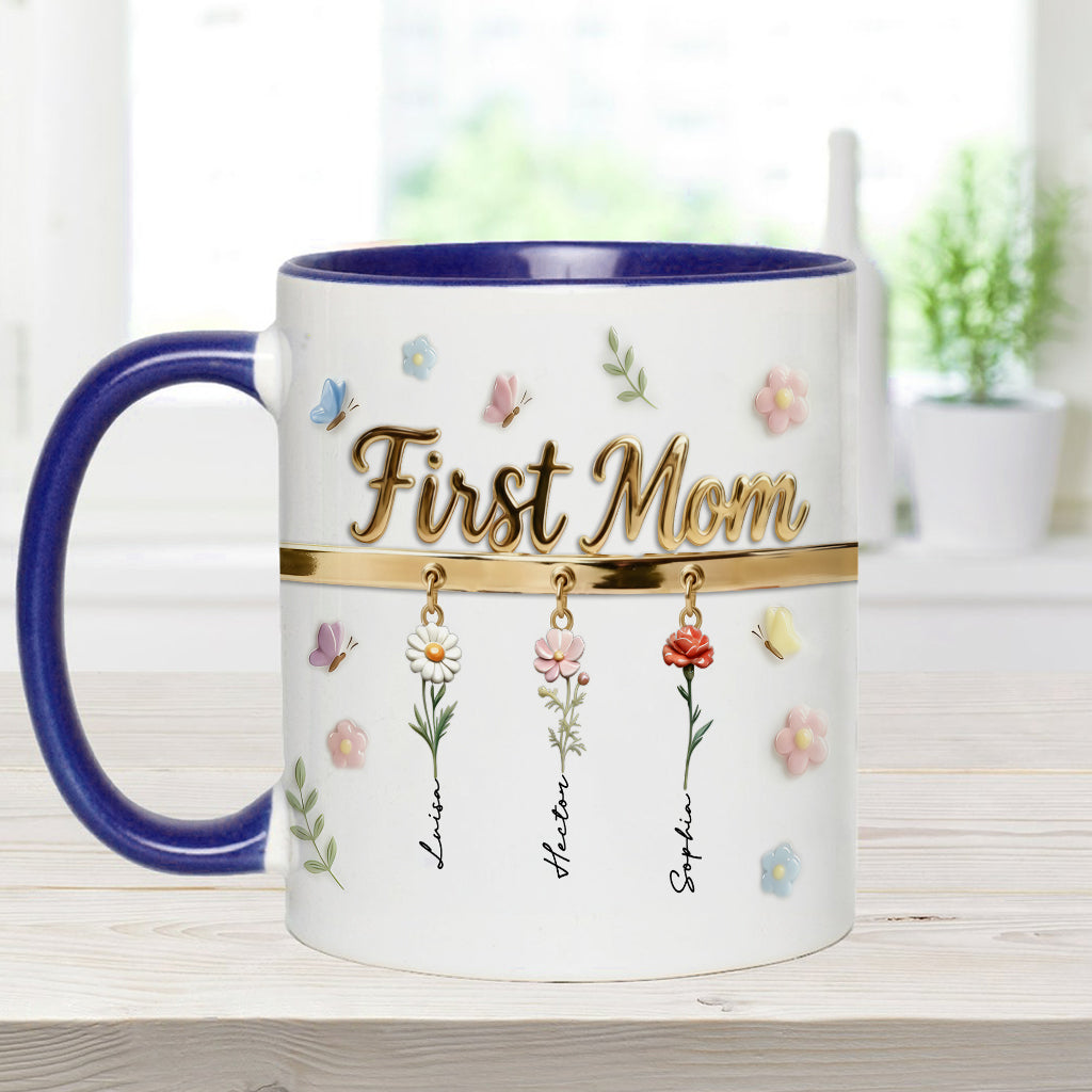 Erst Mama, jetzt Oma – Personalisierte Tasse und Untersetzer mit Oma-Motiv
