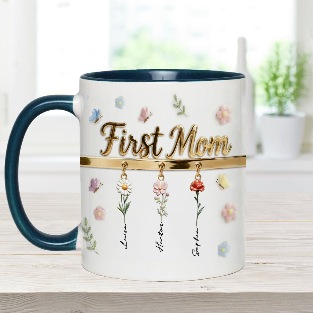 Erst Mama, jetzt Oma – Personalisierte Tasse und Untersetzer mit Oma-Motiv