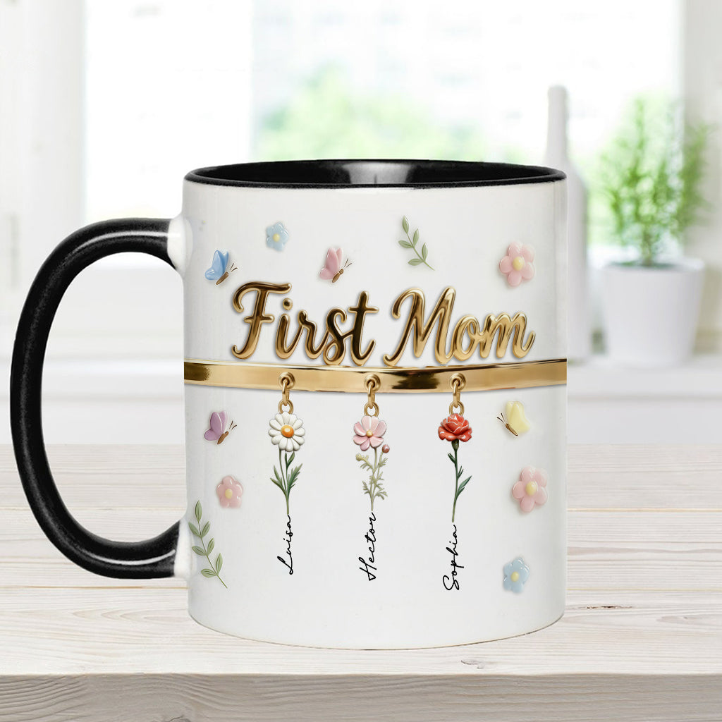 Erst Mama, jetzt Oma – Personalisierte Tasse und Untersetzer mit Oma-Motiv