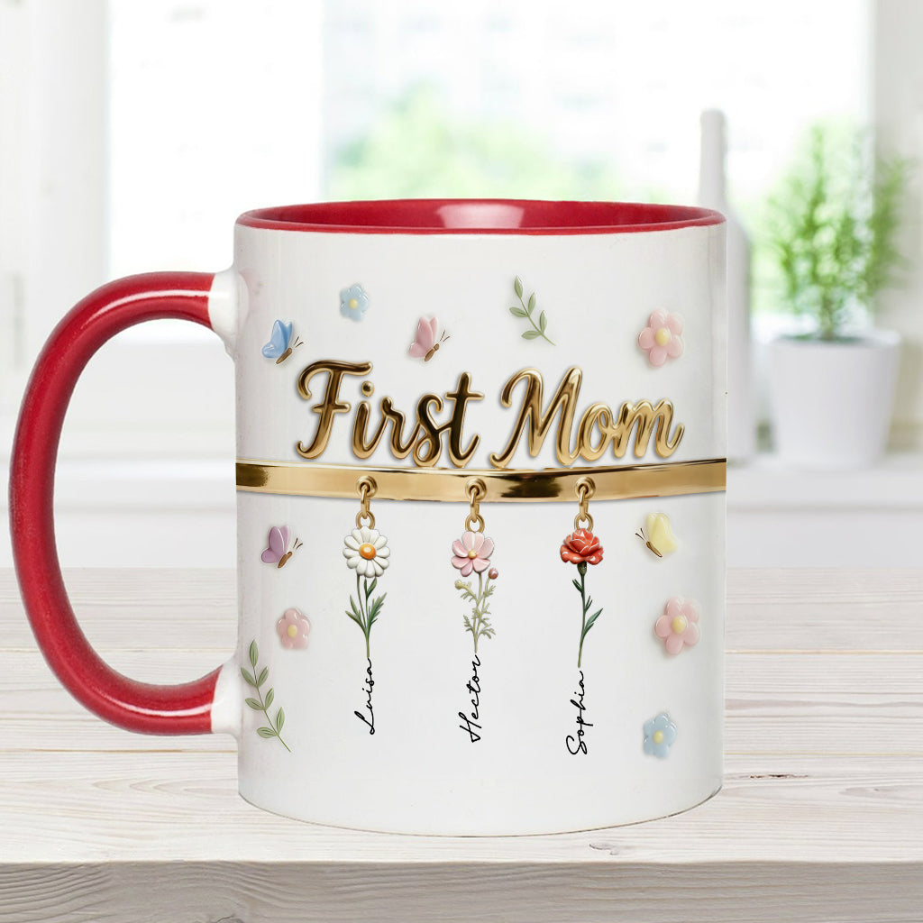 Erst Mama, jetzt Oma – Personalisierte Tasse und Untersetzer mit Oma-Motiv