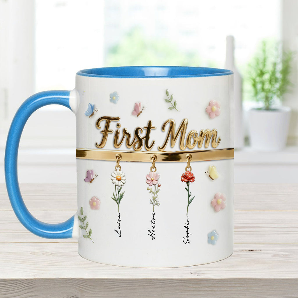 Erst Mama, jetzt Oma – Personalisierte Tasse und Untersetzer mit Oma-Motiv