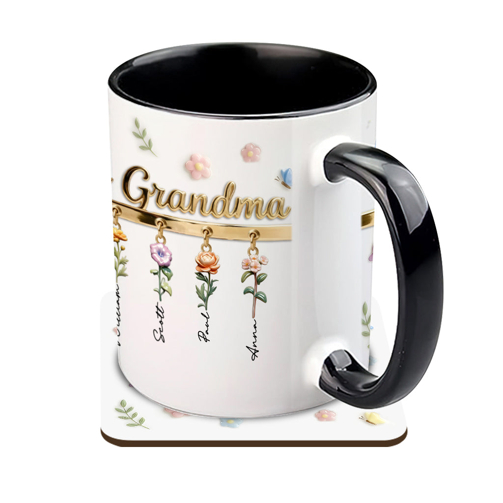 Erst Mama, jetzt Oma – Personalisierte Tasse und Untersetzer mit Oma-Motiv