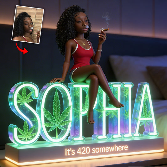 Personalisierte Foto - Individuelle Weed Acryl LED Nachtlicht