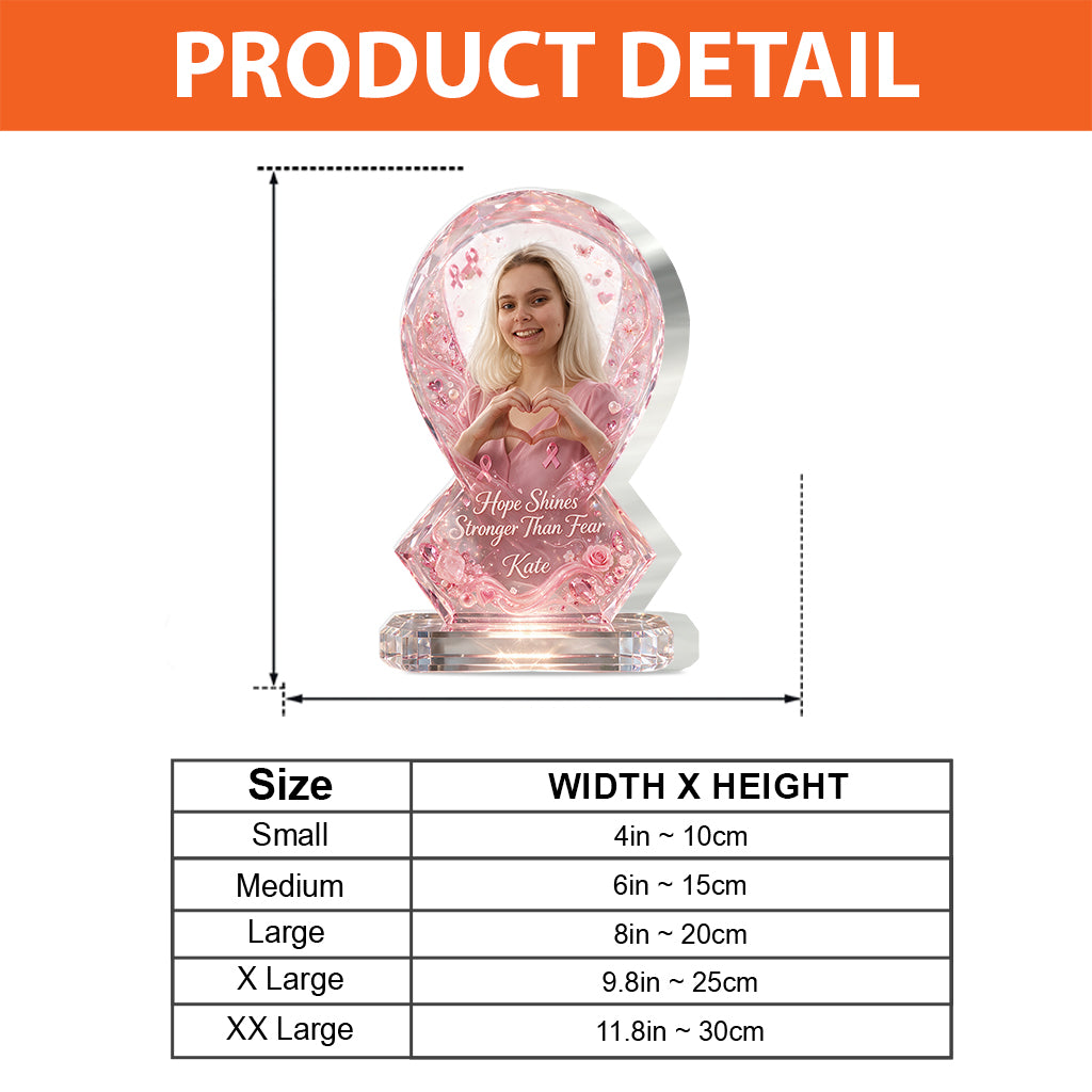Strong Warriors - Personalized Breast Cancer Awareness Custom Shaped Acrylic Plaque