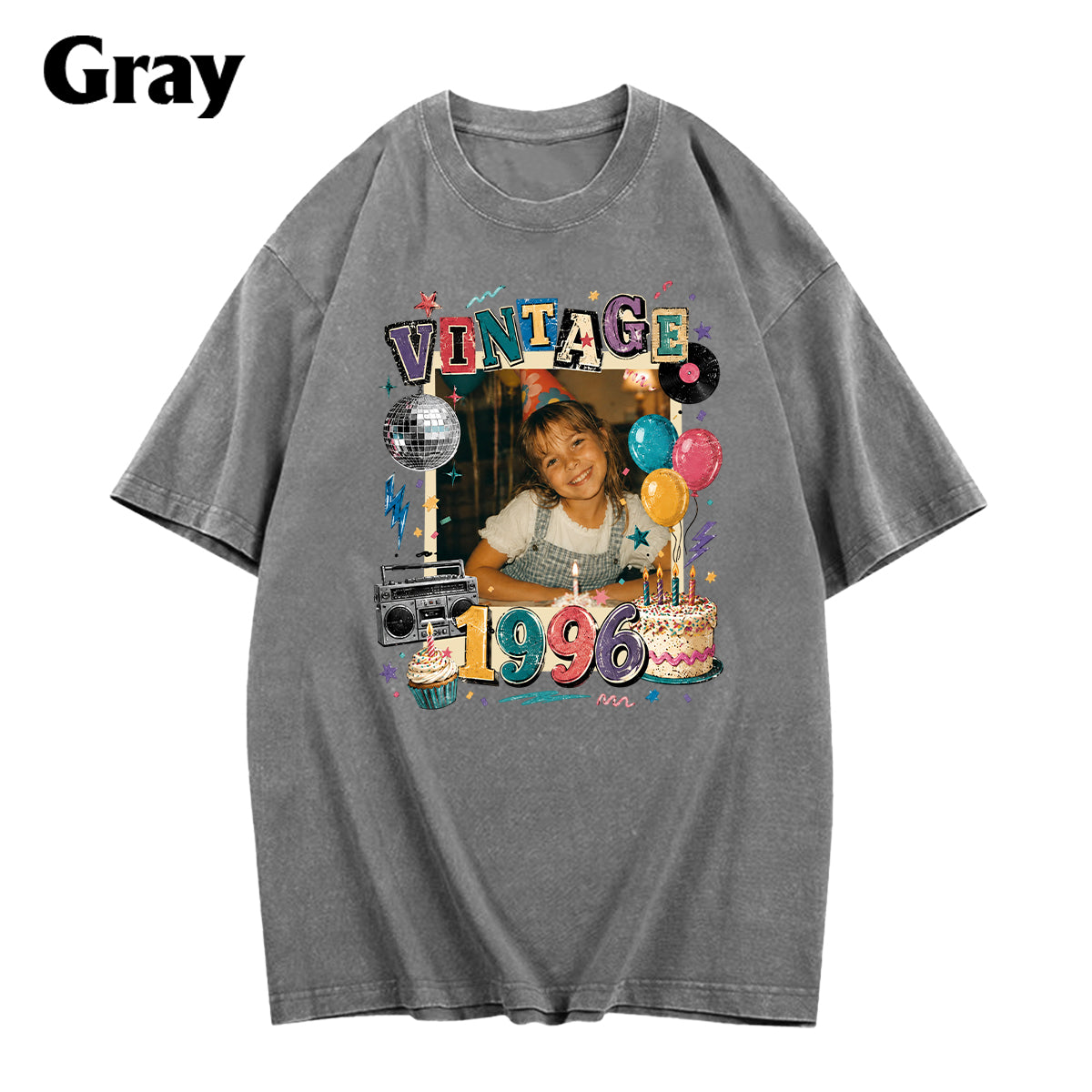 Birthday Gift - Personalized Birthday Washed T-Shirt