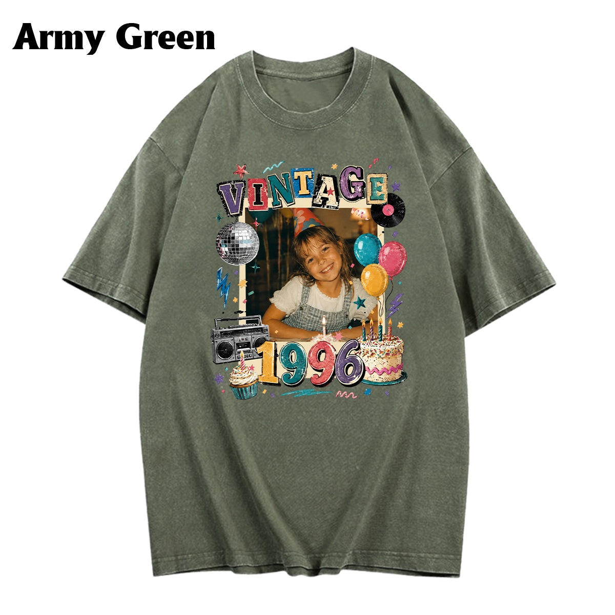 Birthday Gift - Personalized Birthday Washed T-Shirt