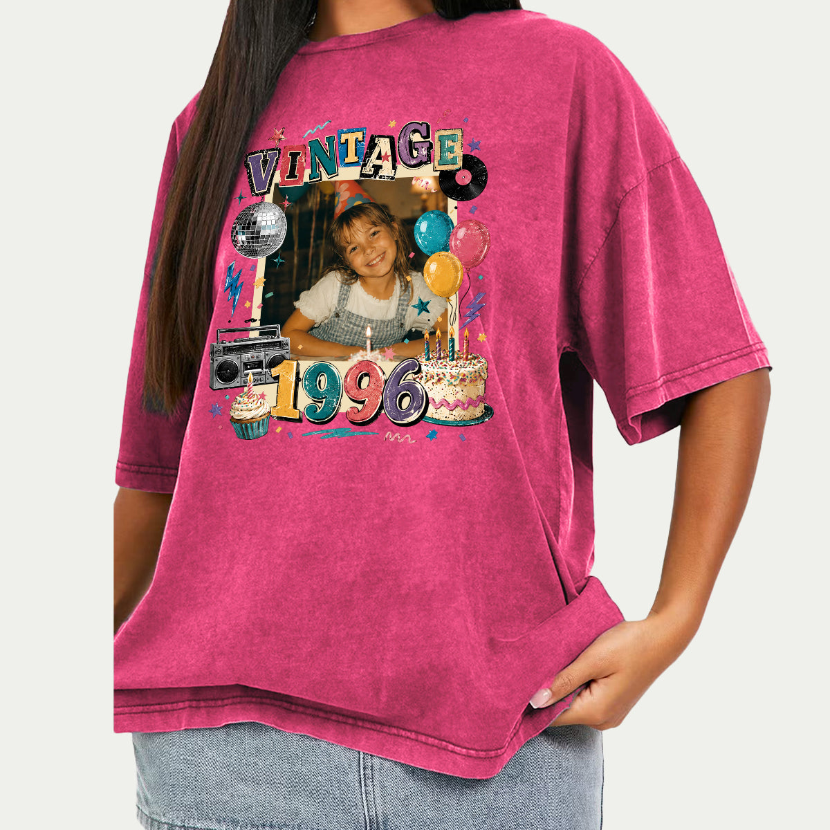 Birthday Gift - Personalized Birthday Washed T-Shirt