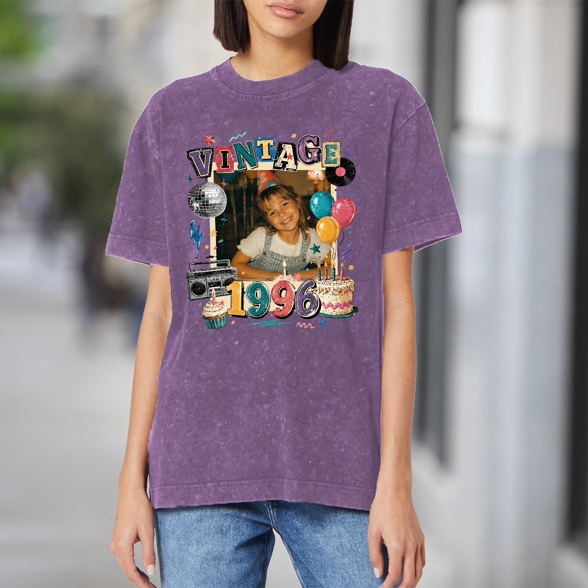 Birthday Gift - Personalized Birthday Washed T-Shirt