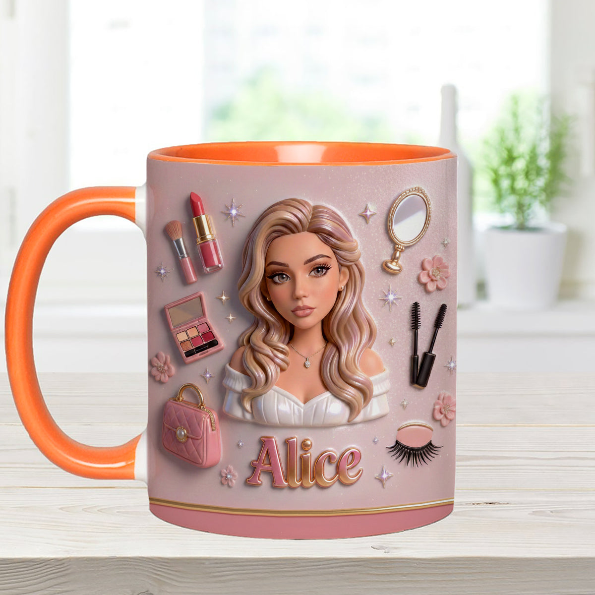 Liebe Make-up, Make-up-Artist – Personalisierter Make-up-Set-Becher mit Acryl-Rührstäbchen