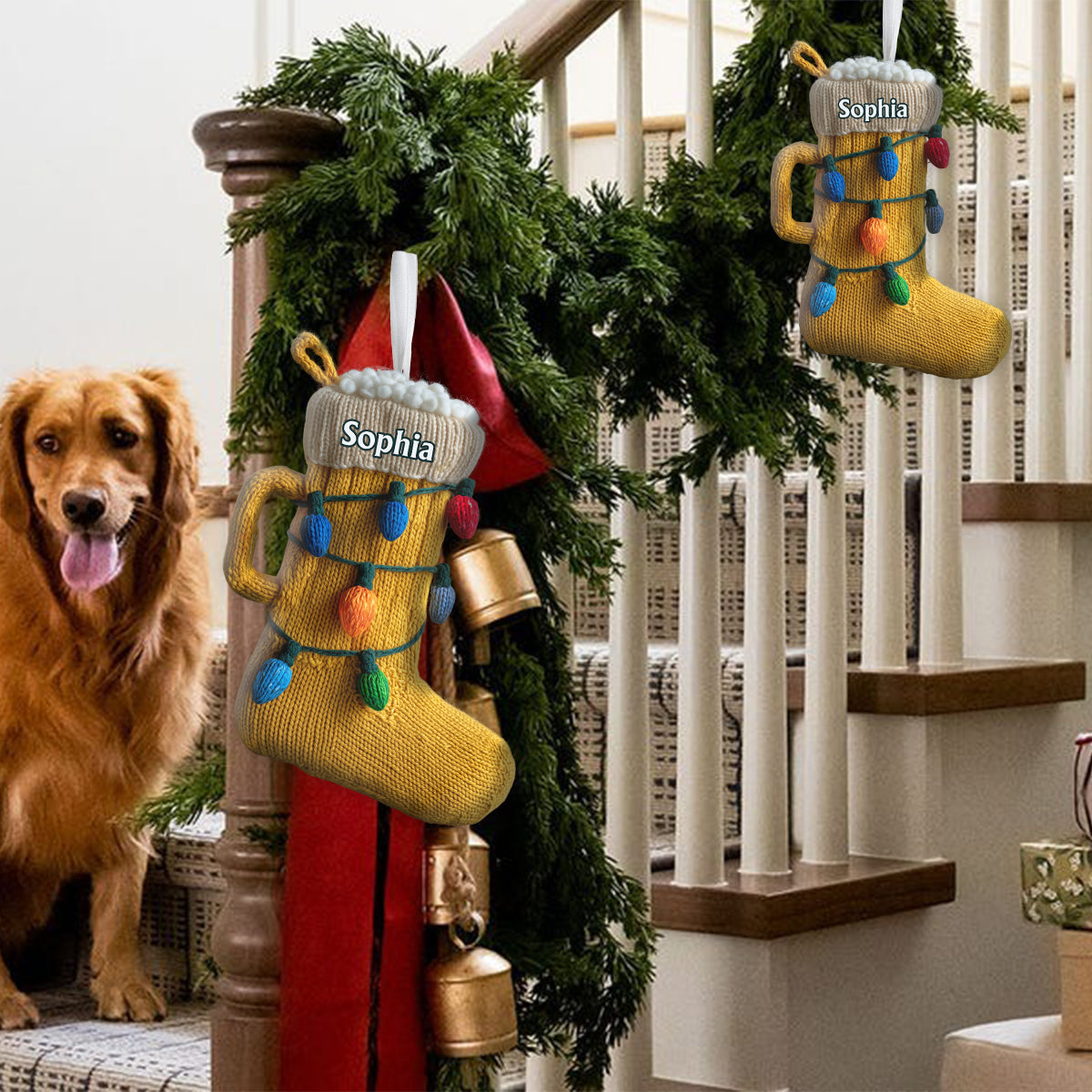 Witziges Weihnachtsgeschenk für Bierliebhaber – personalisierter bierförmiger Weihnachtsstrumpf