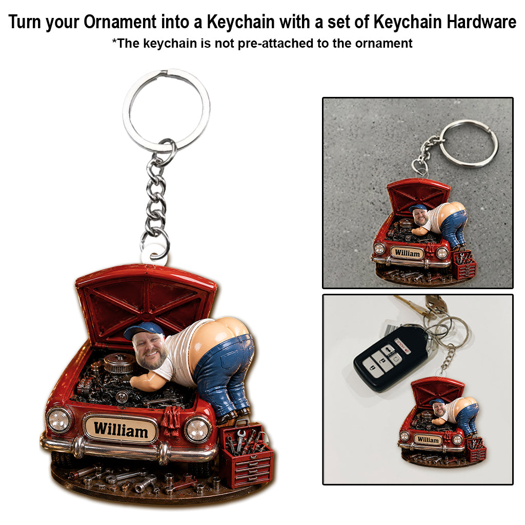 Funny Mechanic Man - Personalized Mechanic Ornament