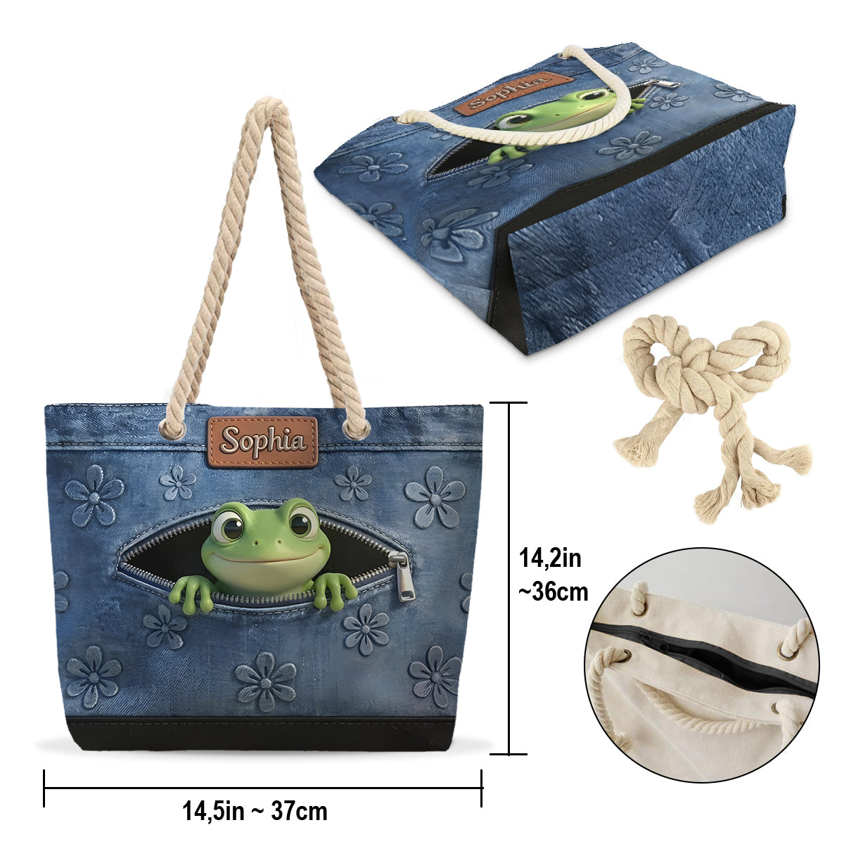 Liebe Frösche - Personalisierte Frosch Strandtasche