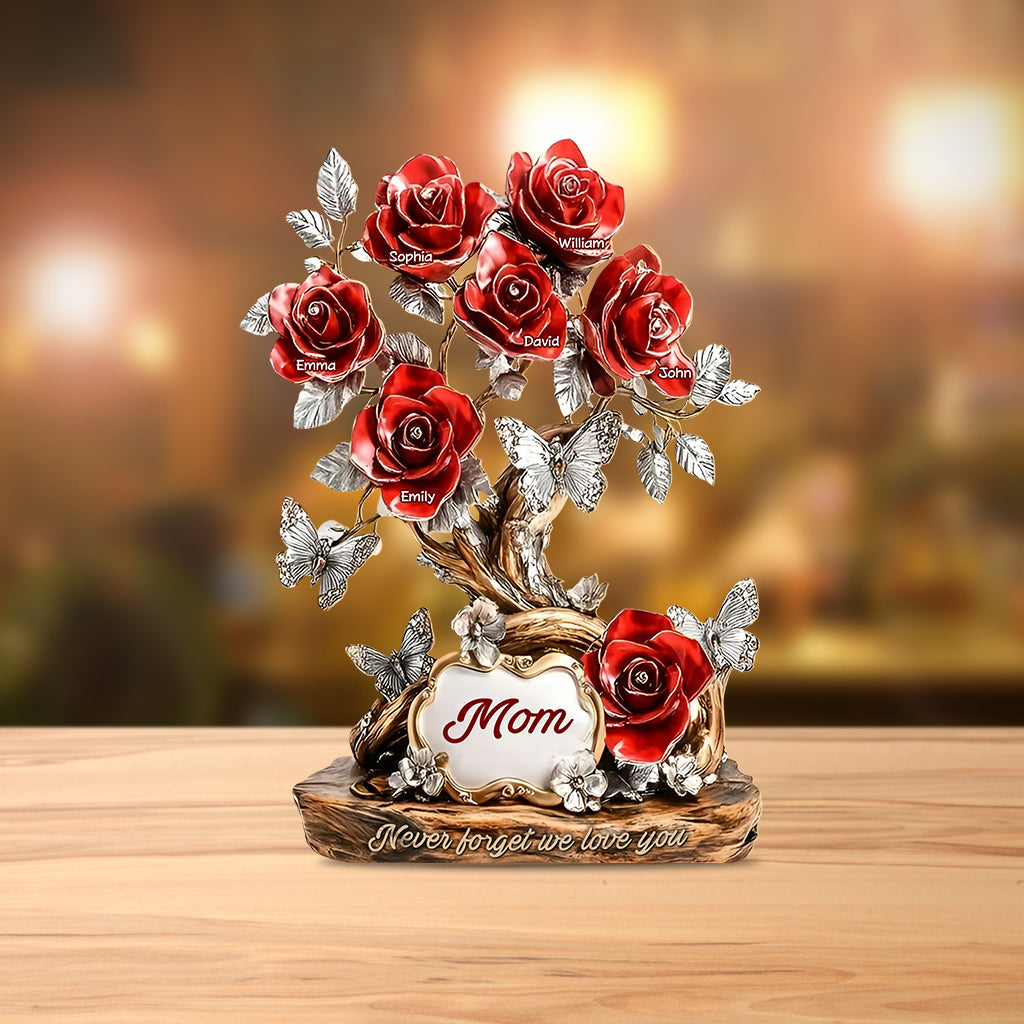 Blumen für Mama – Personalisierte Acrylplakette in individueller Form für die Mutter