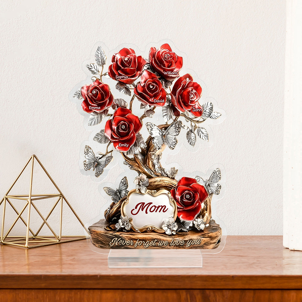 Blumen für Mama – Personalisierte Acrylplakette in individueller Form für die Mutter