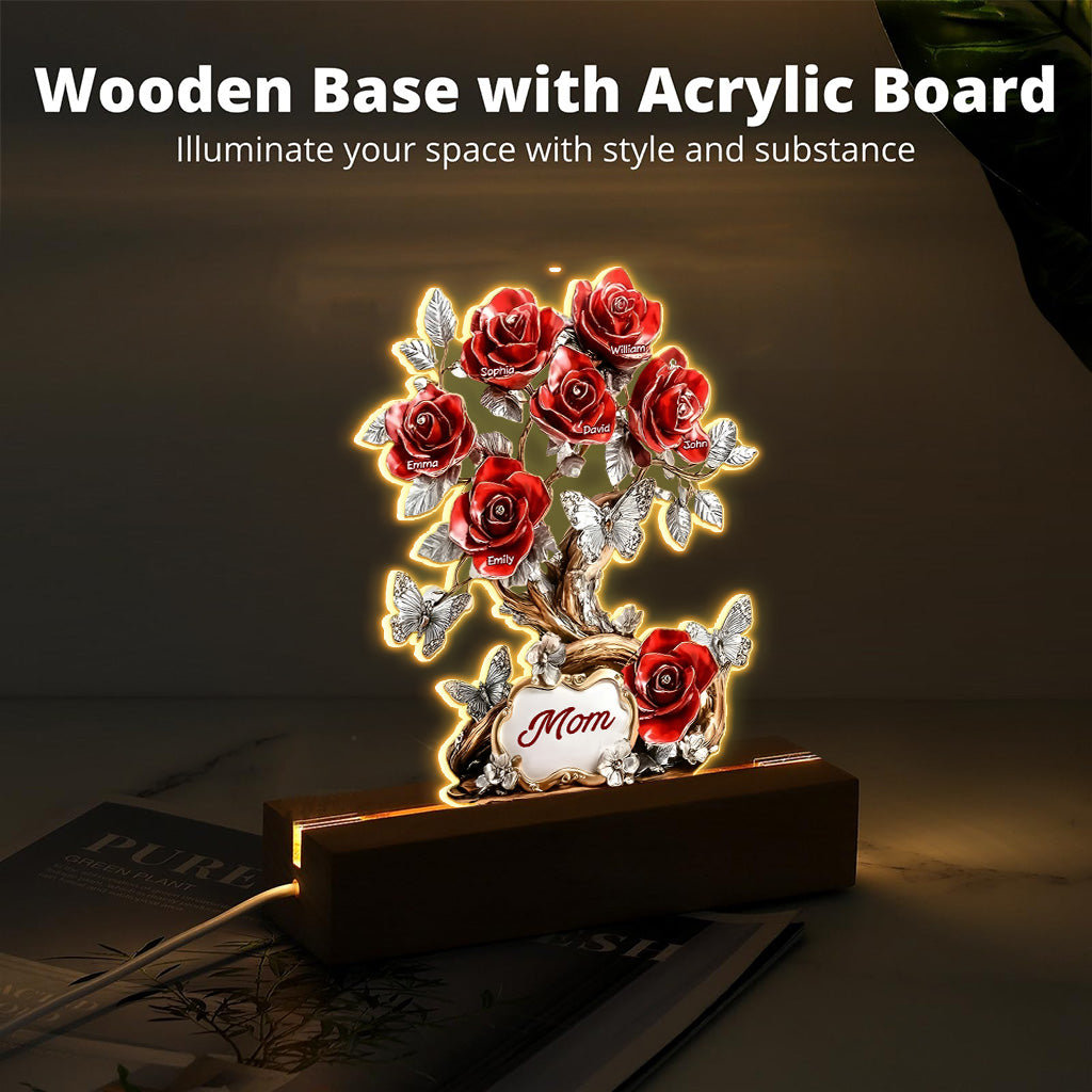 Blumen für Mama – Personalisierte Acrylplakette in individueller Form für die Mutter