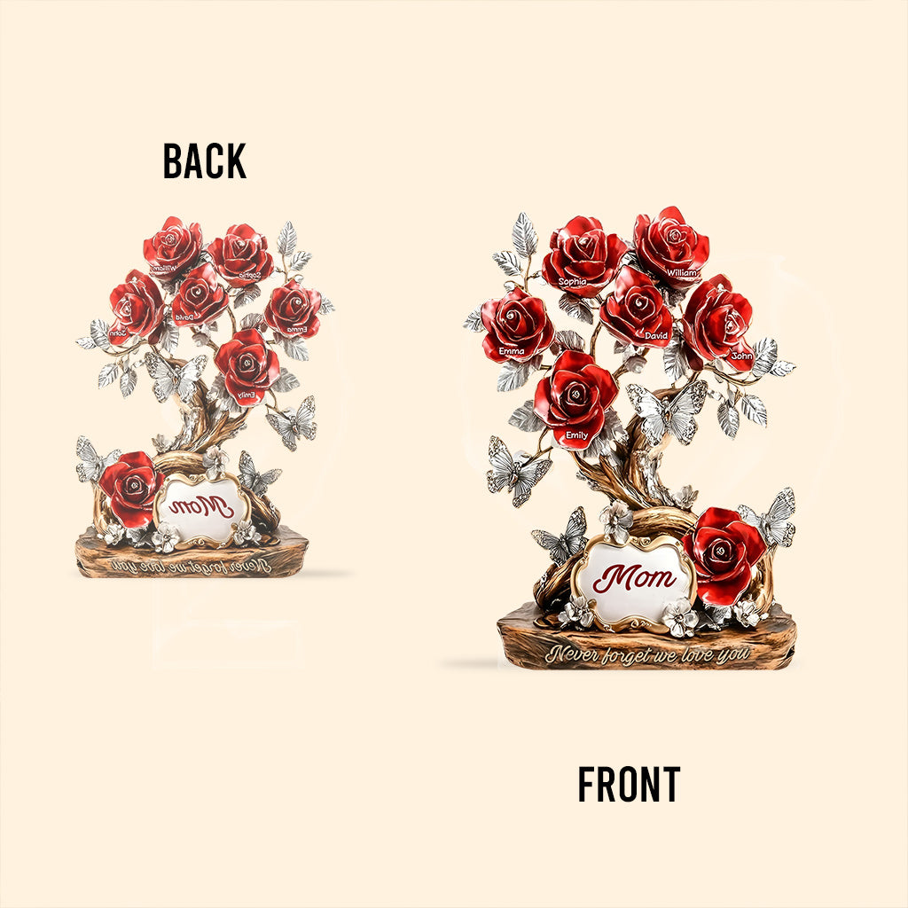 Weihnachtsgeschenk mit Blumenmuster für Mama, Oma – personalisierte Acrylplakette in individueller Form