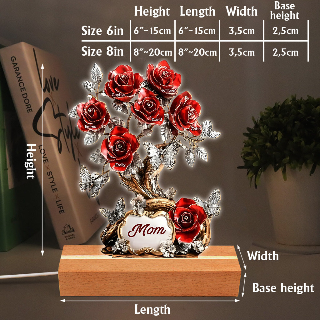 Blumen für Mama – Personalisierte Acrylplakette in individueller Form für die Mutter