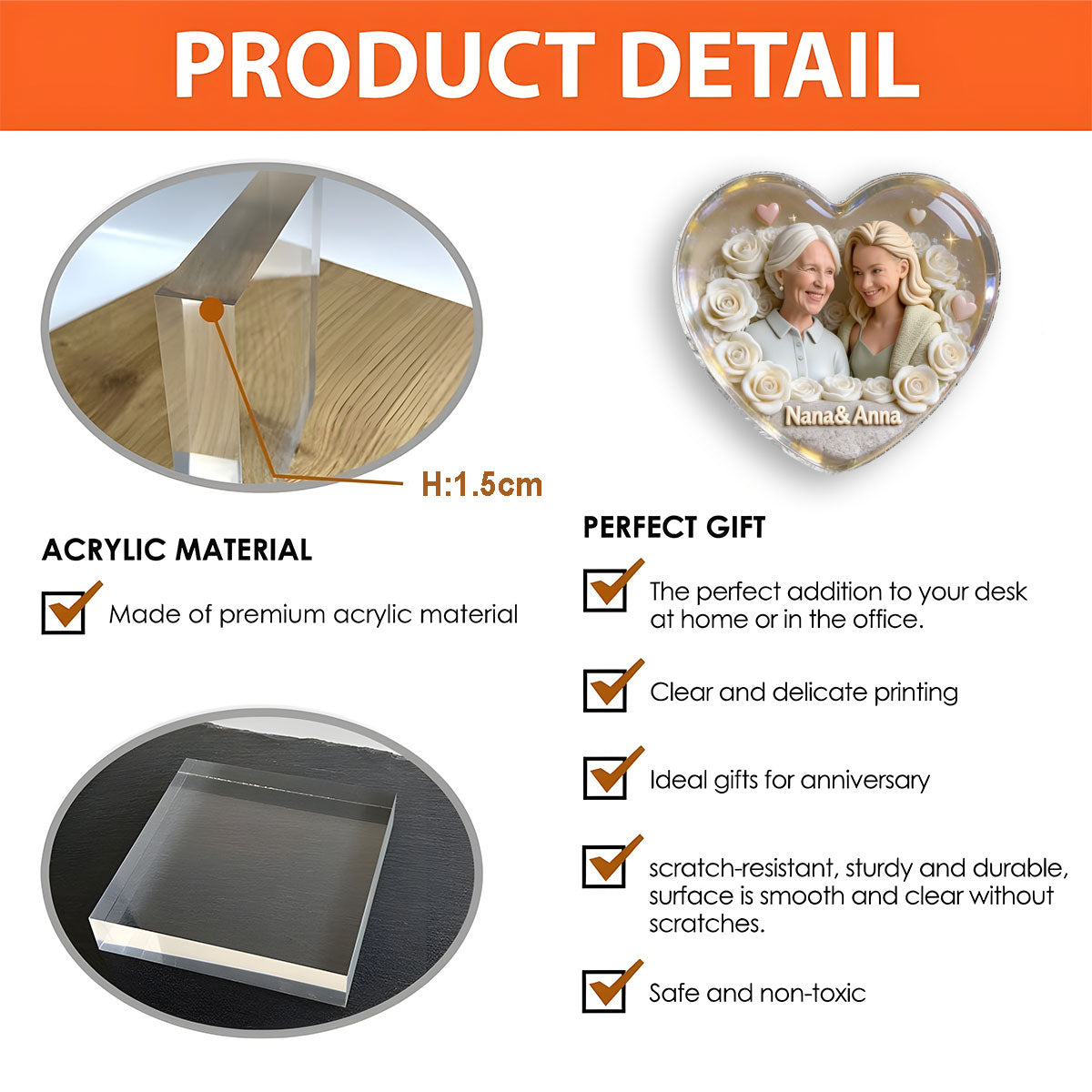 Mother Keepsake Gift, Custom From Any Photo, Brithmonth Flower - Personalized Mother Pocket Hug Card