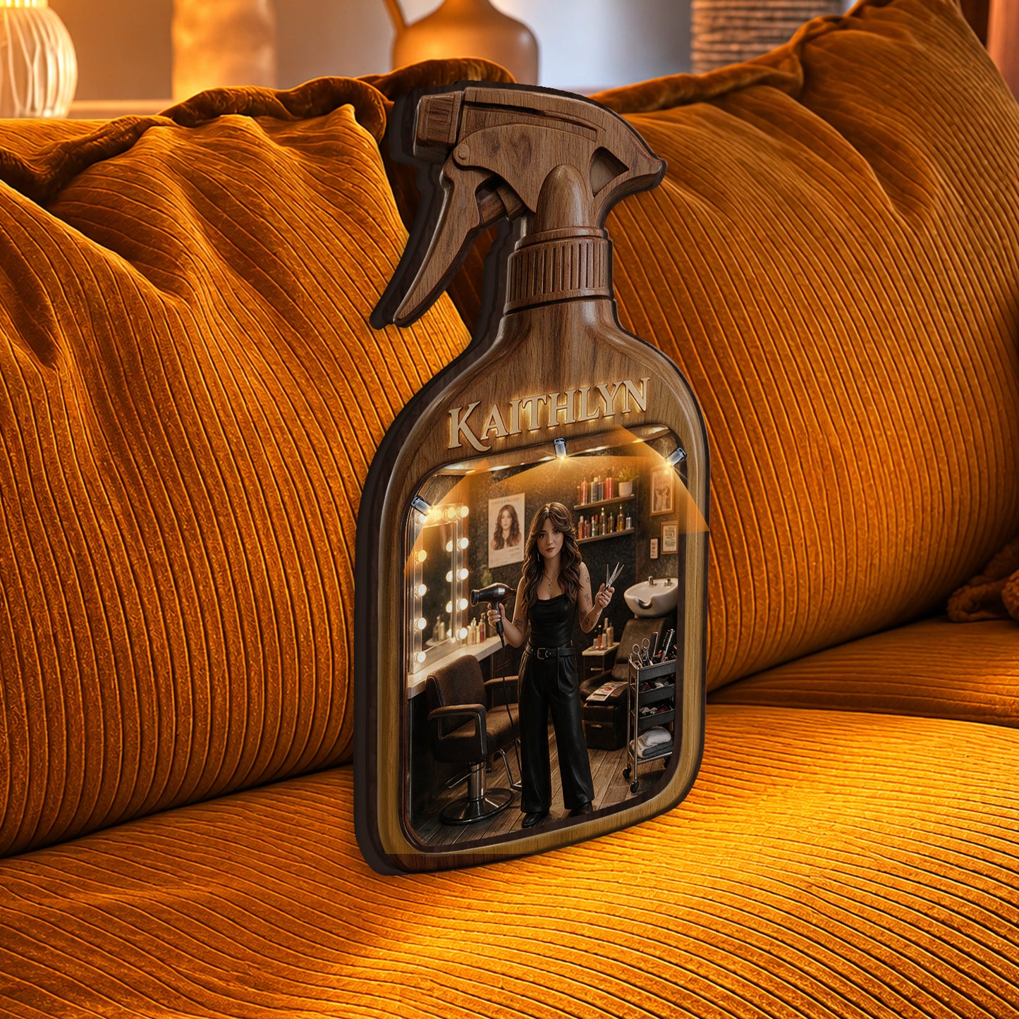 Best Hairdresser Ever - Personalized Hairdresser Wooden Light Shadow Box