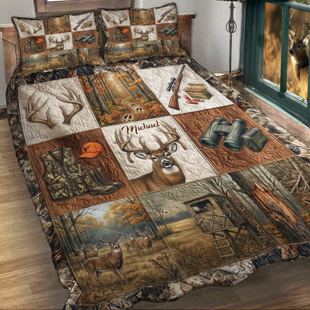Deer Hunting - Personalized Hunting Quilt Set