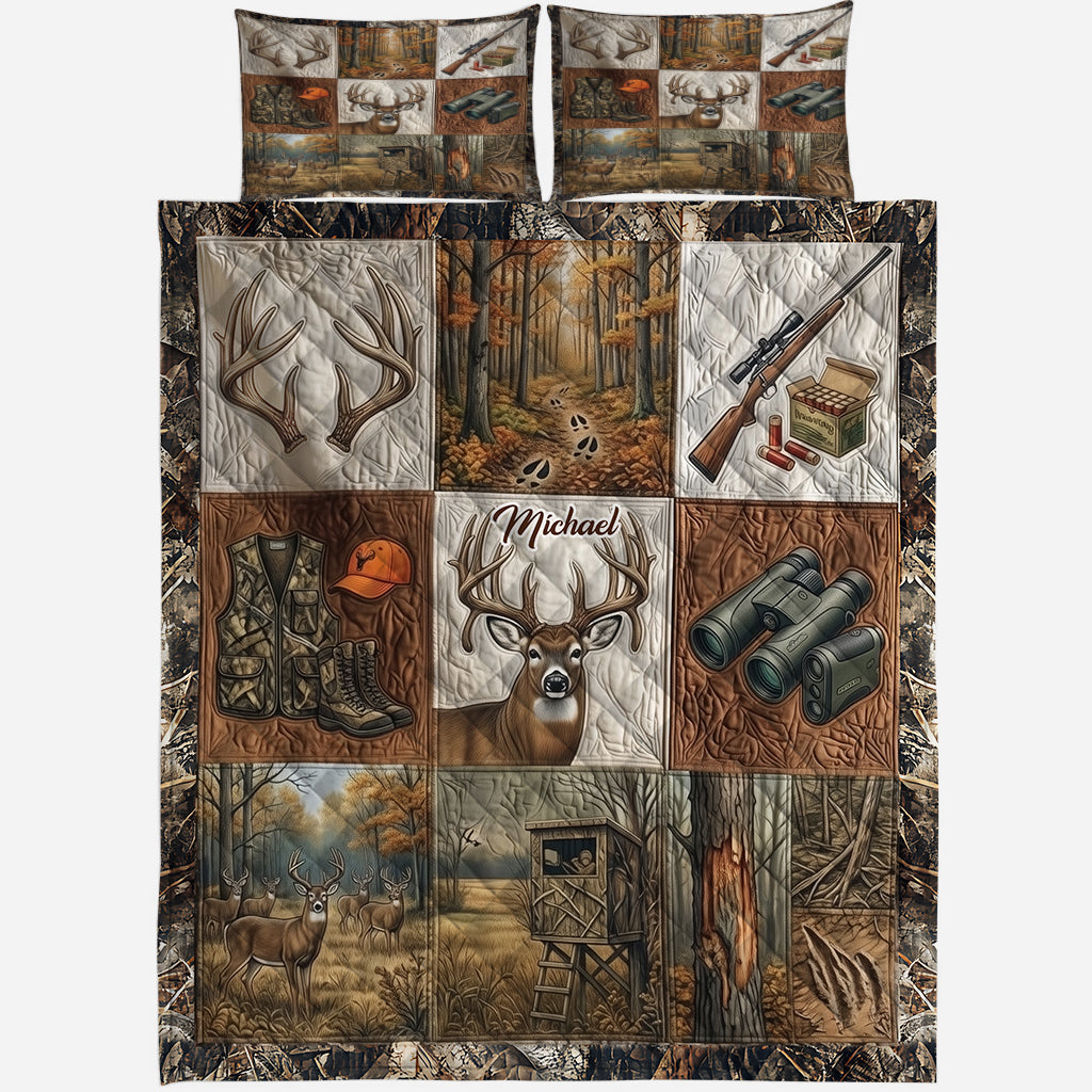 Deer Hunting - Personalized Hunting Quilt Set
