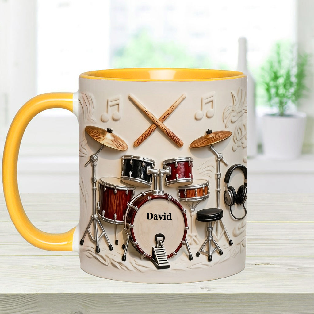 Fantastischer Schlagzeuger – Personalisierte Tasse und Untersetzer mit Schlagzeugmotiv