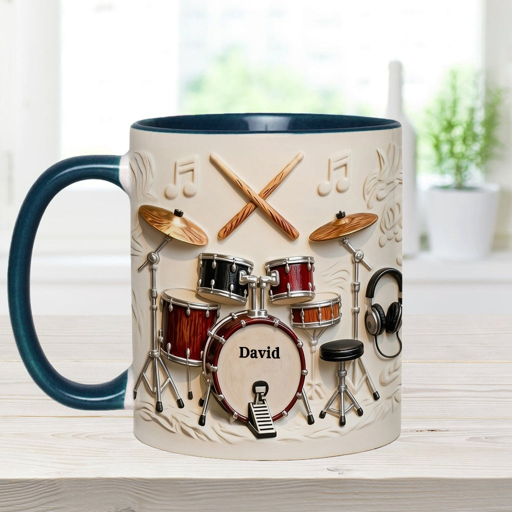 Fantastischer Schlagzeuger – Personalisierte Tasse und Untersetzer mit Schlagzeugmotiv