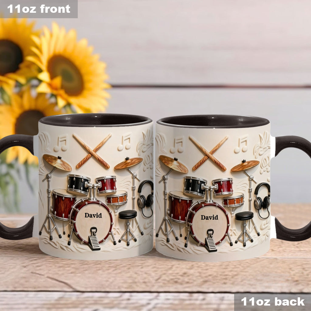 Fantastischer Schlagzeuger – Personalisierte Tasse und Untersetzer mit Schlagzeugmotiv