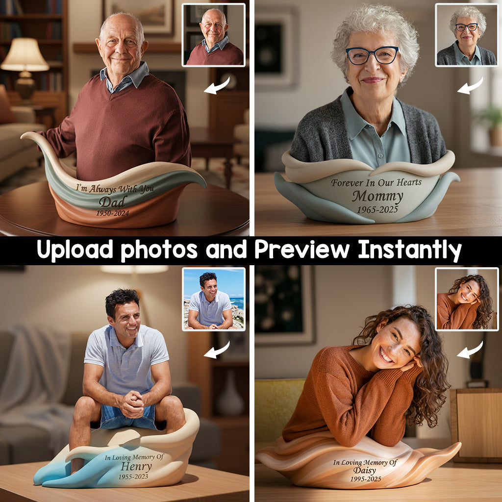 Individuell gestaltete Gedenktafel aus Acrylglas nach Foto – personalisierte Gedenktafel in individueller Form