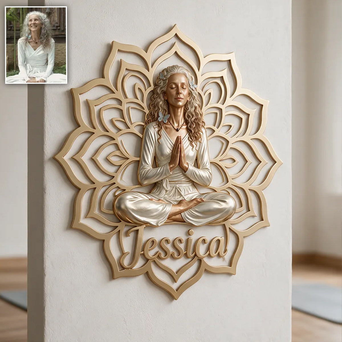Namaste - Personalized Yoga 3D Printed Cut Metal Sign