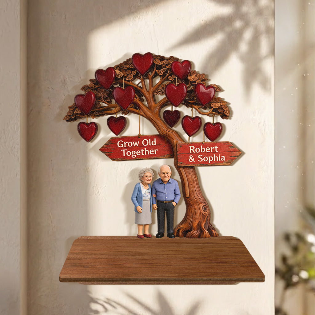 Everlasting Love - Personalized Couple Wooden Floating Shelf