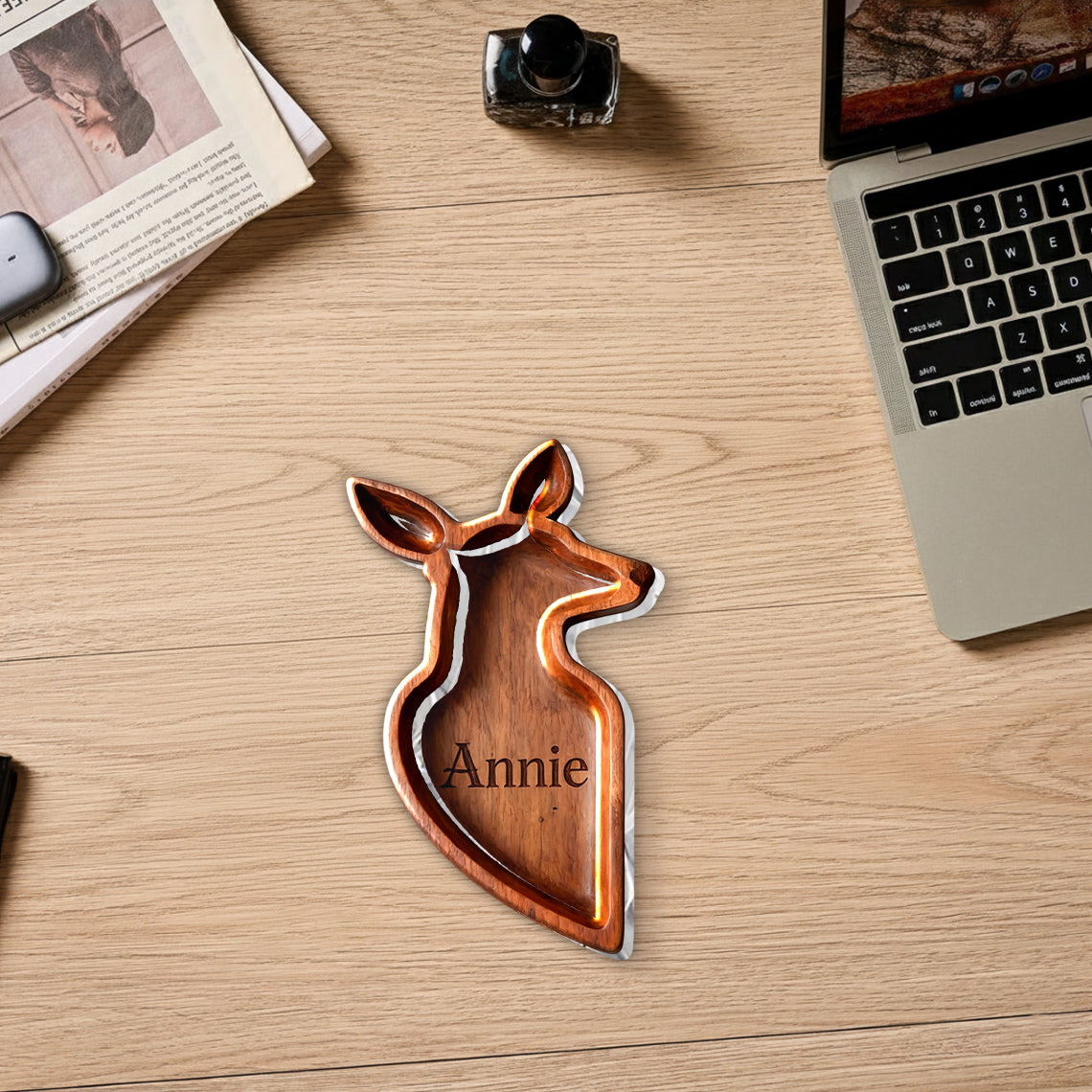 Hirschpaar – Personalisierte Jagd-Aufbewahrungsschale