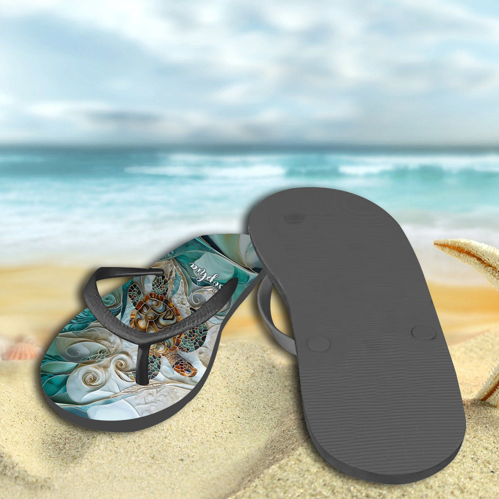 Turtle Lovers - Personalized Turtle Flip Flops