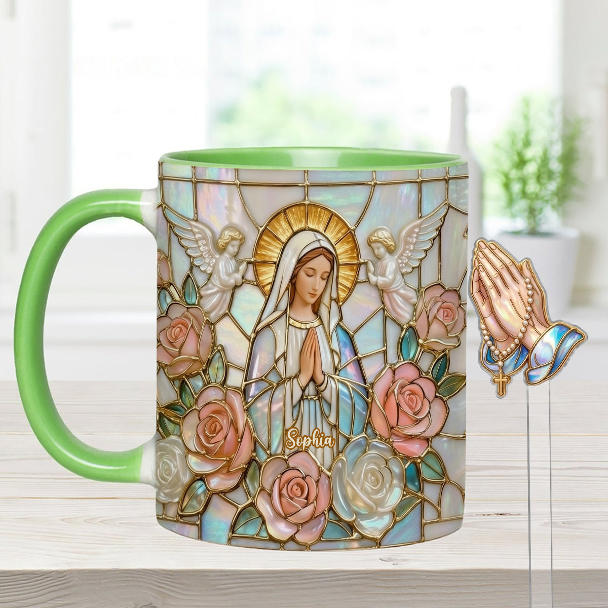 Believe – Personalisierte christliche Tasse mit Acryl-Rührstäbchen