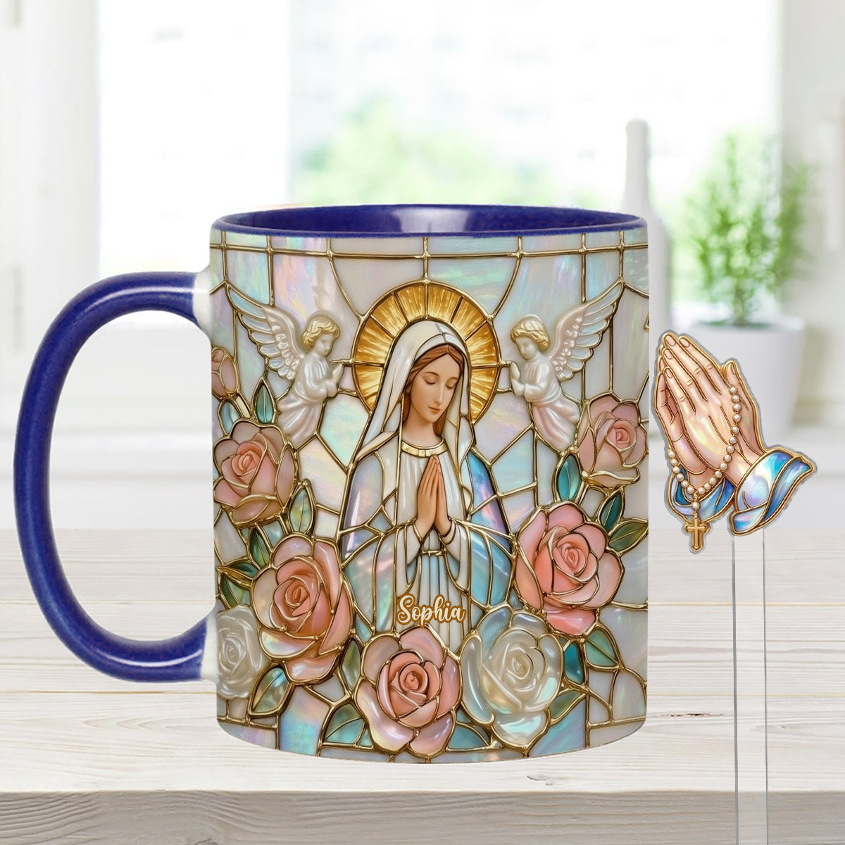 Believe – Personalisierte christliche Tasse mit Acryl-Rührstäbchen