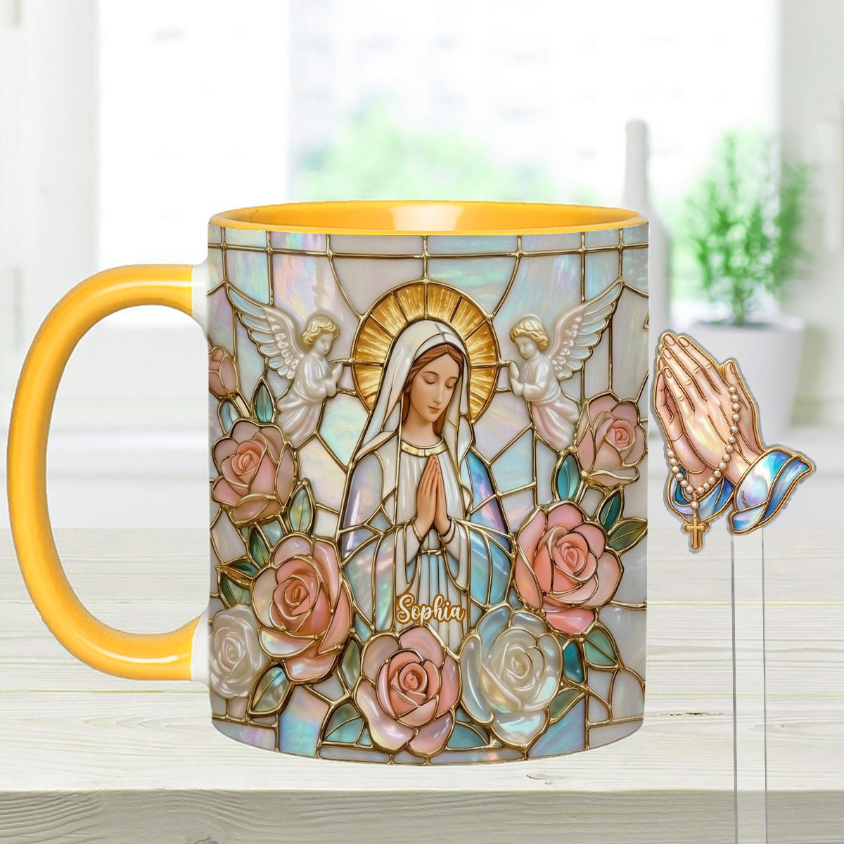 Believe – Personalisierte christliche Tasse mit Acryl-Rührstäbchen