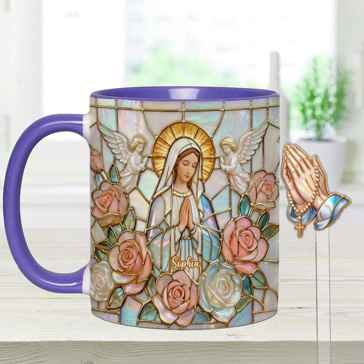 Believe – Personalisierte christliche Tasse mit Acryl-Rührstäbchen