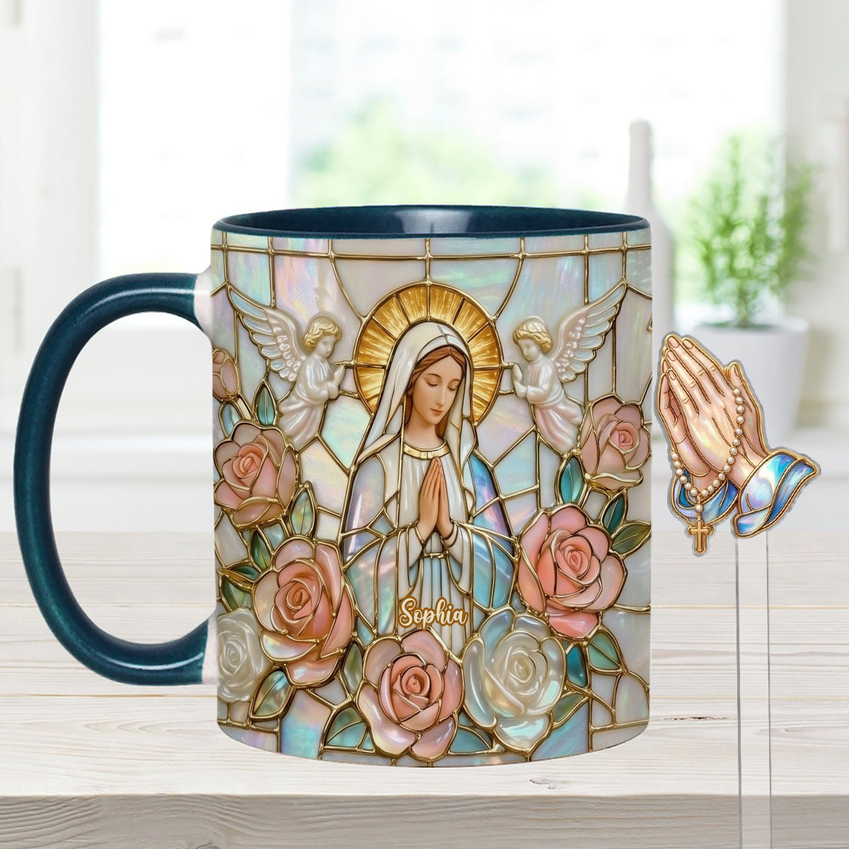 Believe – Personalisierte christliche Tasse mit Acryl-Rührstäbchen