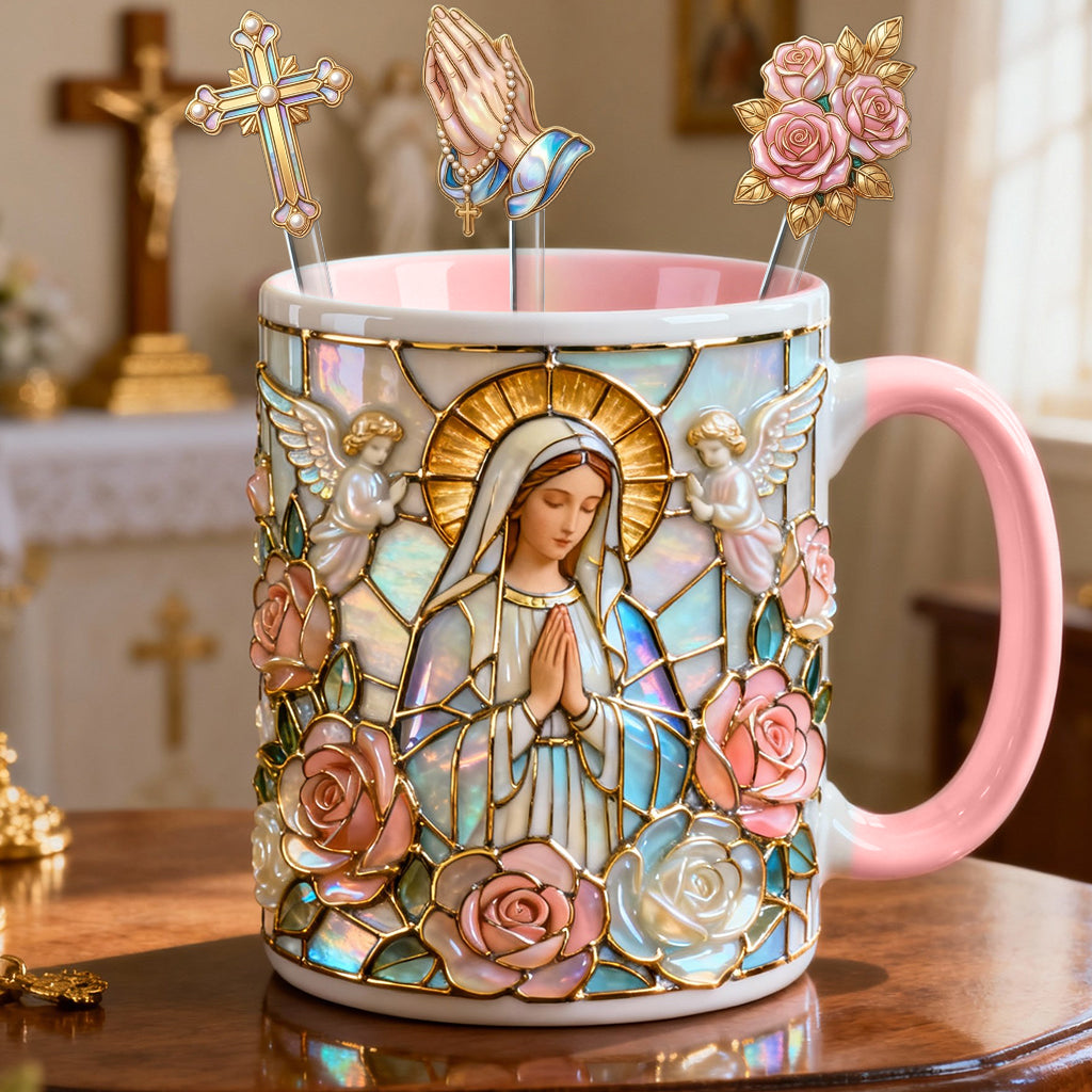 Believe – Personalisierte christliche Tasse mit Acryl-Rührstäbchen