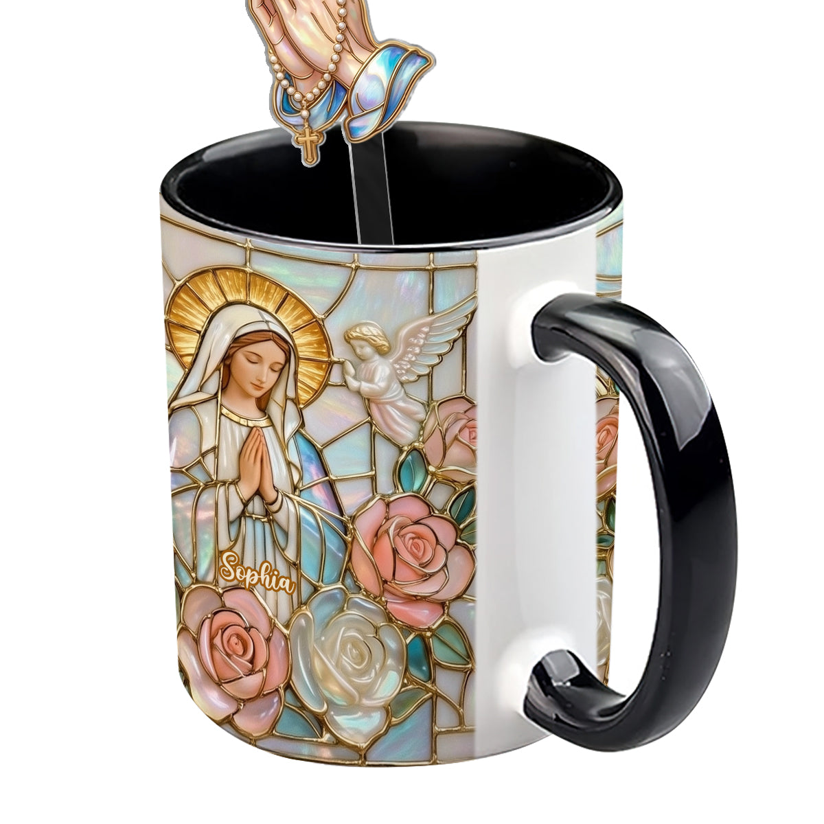 Believe – Personalisierte christliche Tasse mit Acryl-Rührstäbchen