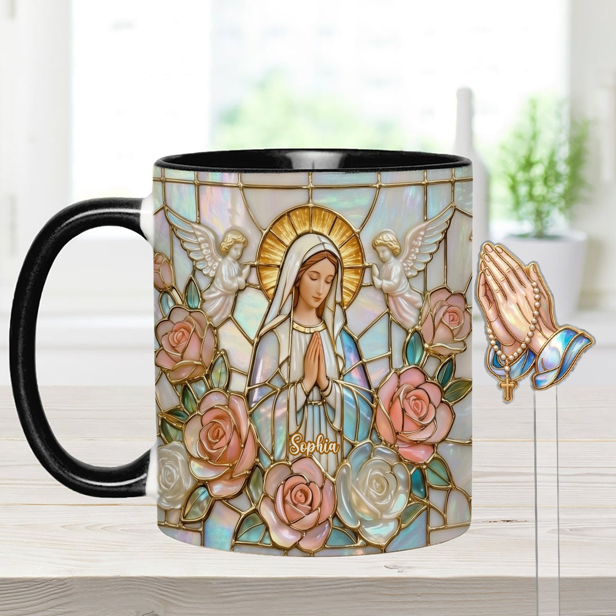 Believe – Personalisierte christliche Tasse mit Acryl-Rührstäbchen