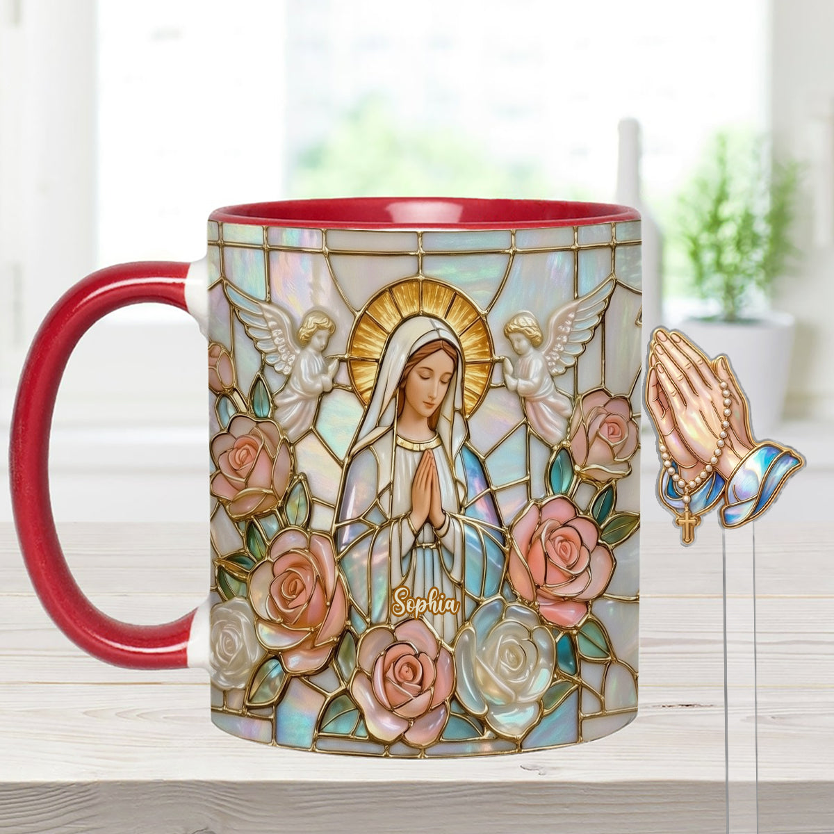 Believe – Personalisierte christliche Tasse mit Acryl-Rührstäbchen