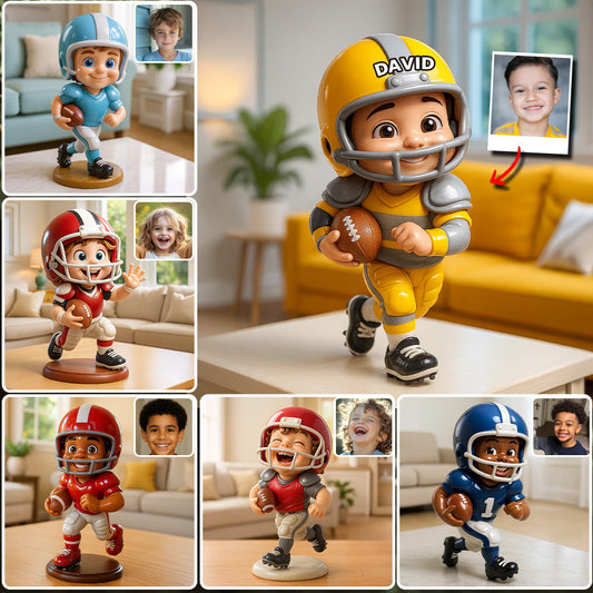 Spieltag – Personalisierte, individuell geformte Acrylplakette im Fußball-Design