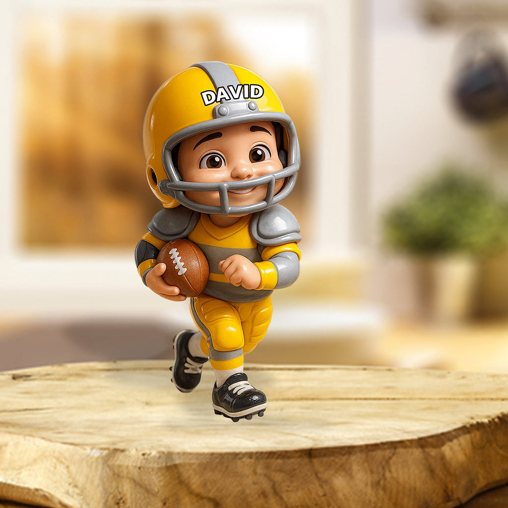 Spieltag – Personalisierte, individuell geformte Acrylplakette im Fußball-Design